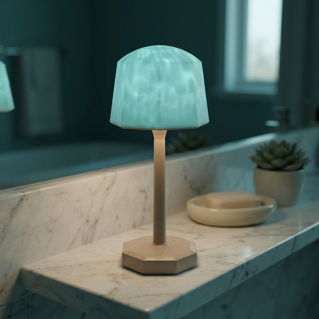Shade on: ripples inside the lamp