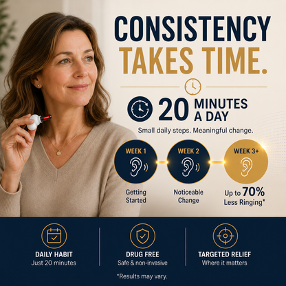 ToneShield™ Daily Ear Therapy. Less Ringing. More Living.