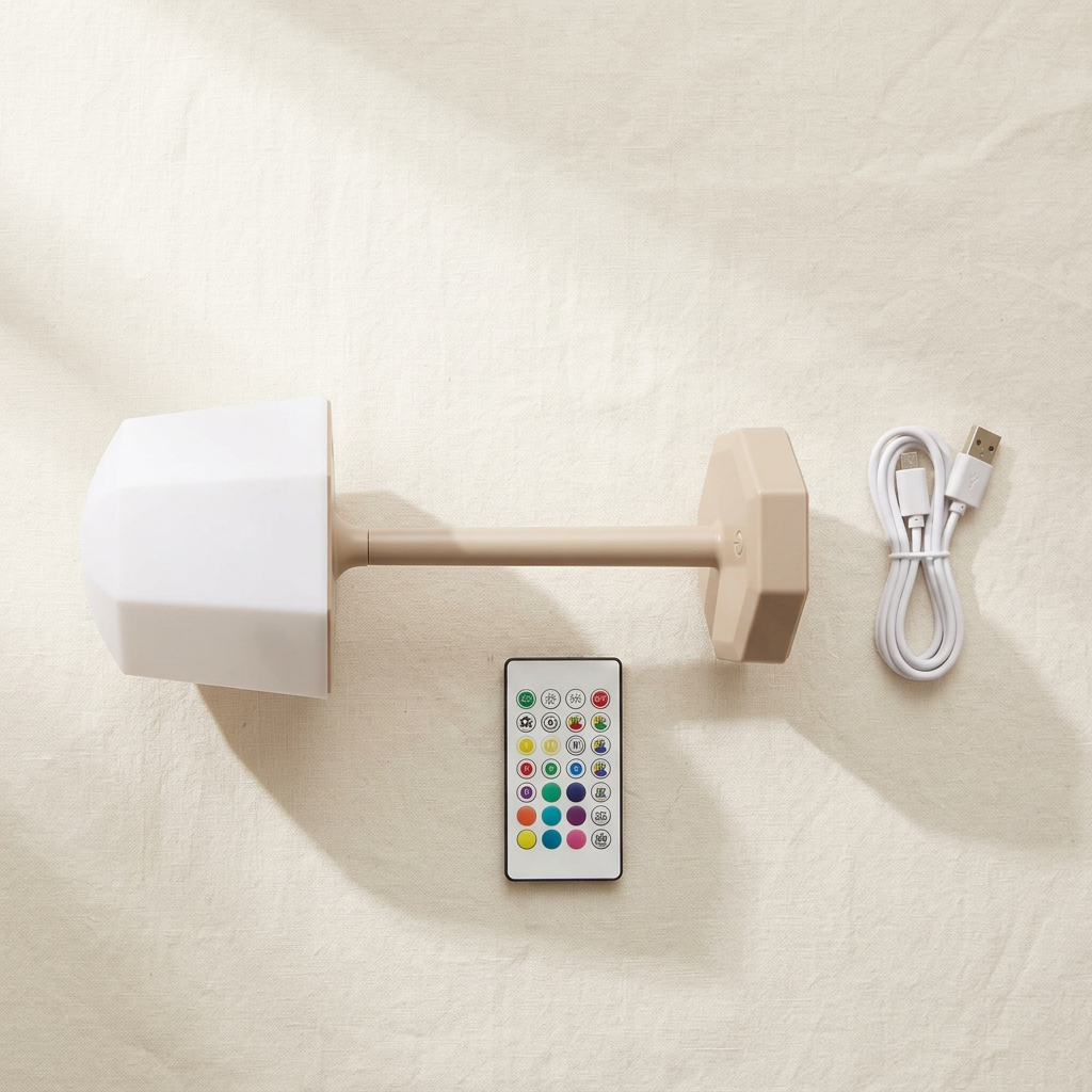 What's in the box: lamp, remote and USB cable