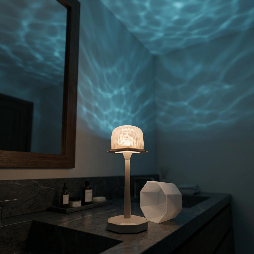 Ripple Glow cordless shower lamp
