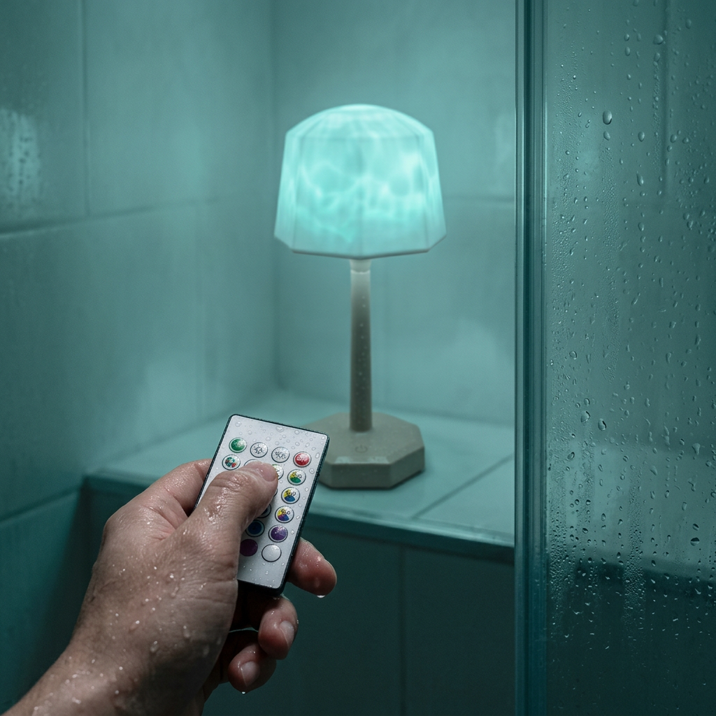 Ripple Glow cordless shower lamp